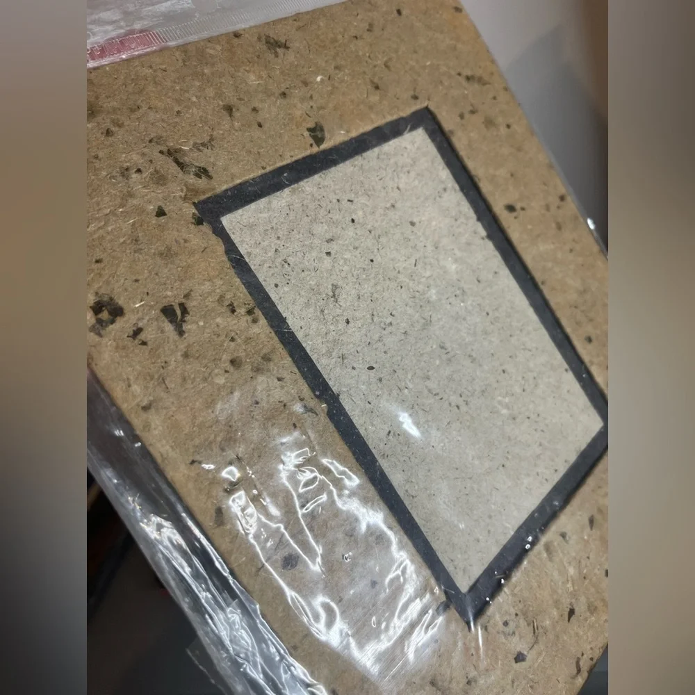 Handmade Natural Fiber Paper Table Top Photo Frame Mixed Media Paper EcoFriendly